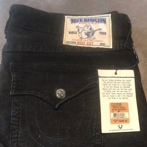 True Religion Bootcut Black corduroy Mens pants